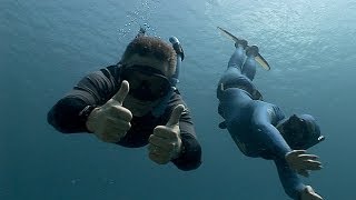 Freediving with Karol Meyer Jonathan learns to hold his breath [upl. by Lunseth762]