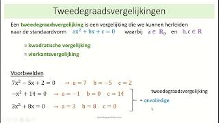 tweedegraadsfuncties  8 tweedegraadsvergelijkingen soorten en aantal oplossingen [upl. by Groves273]