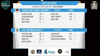 CCC Lighthouses DIV 3 v Caboolture Snakes DIVISION 3 [upl. by Acissj]