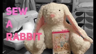 🪡SEWALONG Easy Giant BUNNY Rabbit Simplicity Pattern 8044 8716 Stretch Fabric AbisDen sewing [upl. by Carmon]