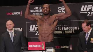 UFC 232 Official WeighIns Jon Jones makes weight first [upl. by Poll]