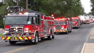 Northampton Fire Department 6th Annual Block Party Lights amp Sirens Fire Truck Parade [upl. by Stover44]