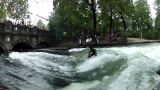 River Surfing in Munich Germany [upl. by Kizzie115]