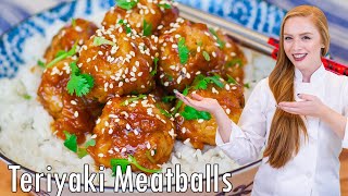 EASY Hawaiian Teriyaki Meatballs Recipe With Homemade Teriyaki Sauce [upl. by Yearwood]