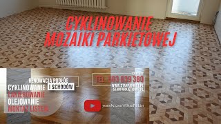 Cyklinowanie mozaiki parkietowej  buk  merbau [upl. by Annavahs]