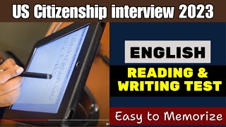 US Citizenship interview 2023  USCIS official English Reading and Writing Test 2023 [upl. by Allisan]