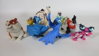 Rio 2 Movie Collector Set 8 figures Carnival Party Set unboxing Blu Blue Macaw Box Open Toy review [upl. by Kathryn]