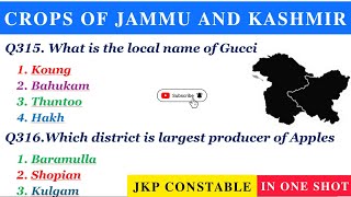 Crops of Jammu and Kashmir  GK of J amp K MCQs  JKP Constable amp other Jkssb exams TheAspirants01 [upl. by Nywles]