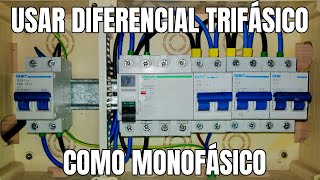 USAR DIFERENCIAL TRIFÁSICO COMO MONOFÁSICO [upl. by Latsirk]