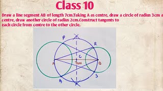 Construction class Draw a line segment AB of length 7cmTaking A as centre draw a circle of radius [upl. by Eiveneg873]