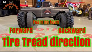 Tire tread direction explained foam setup trx4m scx24 fcx24 fcx18 [upl. by Draned]