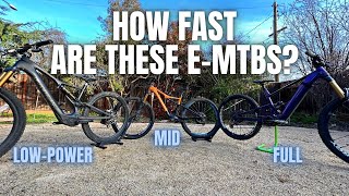 Low Mid and Full powered Emtb  measuring power and speed of ebikes [upl. by Ardelle317]