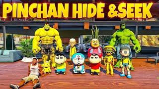 Pinchan Playing Hide And Seek With Shinchan Doraemon Hulk amp Little Singham ⛄Shinchan Cheating🤣 [upl. by Sivie]