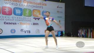 DZHANAZIAN Garsevan RUS  2014 Aerobic Worlds Cancun MEX Qualifications [upl. by Odilo435]