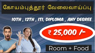 coimbatore job vacancy today  coimbatore jobs in tamil  jobs in Coimbatore [upl. by Ahsenev]