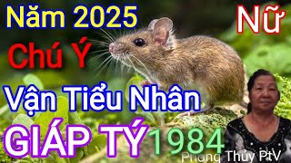 Tử Vi NỮ Tuổi GIÁP TÝ 1984 Năm Ất Tỵ 2025 chú ý Vận Tiểu Nhân hoành hành [upl. by Anatola]