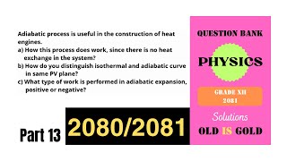 NEB Physics Class 12  Short Answer Questions  Part 13  PV Diagram Adiabatic Process [upl. by Nicolella872]