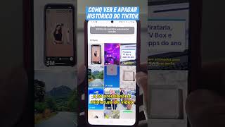 Como ver e apagar histórico do TikTok tiktok techtips tiktokvideo [upl. by Osi]