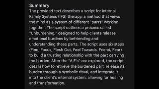 Unburdening Parts in IFS Internal Family Systems [upl. by Zebedee891]