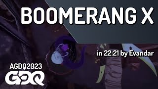 Boomerang X by Evandar in 2221  Awesome Games Done Quick 2023 [upl. by Akeemat]