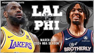 Los Angeles Lakers vs Philadelphia 76ers Full Game Highlights  Mar 22  2024 NBA Season [upl. by Lynch101]