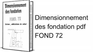 Dimensionnement des fondation pdf [upl. by Ened507]