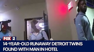 Runaway Detroit twins found with man in hotel [upl. by Netsrejk351]