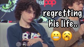 Finn Wolfhard REGRETTING interviews for 2 minutes straight [upl. by Annadal422]