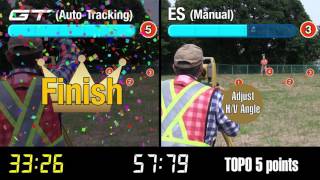 TOPCON Total Station TOPO Time Comparison GTAutoTracking vs ES [upl. by Maloy735]