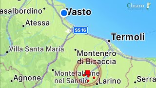 Terremoto in Molise scossa di magnitudo 4 in provincia di Campobasso [upl. by Ydnyl615]