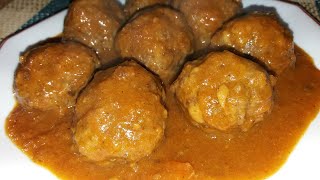 quotAlbóndigas en salsa españolaquotcomida familiar receta casera y fácil de prepararplato tradicional [upl. by Hamlen]