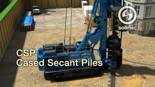 Cased AugeredSecant Piles technology animation Soilmec CAPCSP SR90 machine [upl. by Joette932]