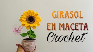 Girasol en maceta CROCHET 🌻🧶♥️15 cm x 23 cm de alto [upl. by Nomihs]