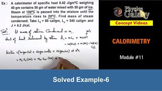 Class 11 Physics  Calorimetry  11 Solved Example6 on Calorimetry  For JEE amp NEET [upl. by Alexis]