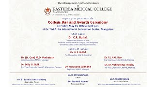 Kasturba Medical Collge Mangalore  College Day amp Awards Ceremony  Friday May 13 2022600pm [upl. by Chickie]