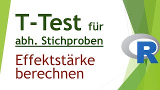 Effektstärke für tTest für abhängige Stichproben in R berechnen  Daten analysieren in R 31 [upl. by Lleuqar]