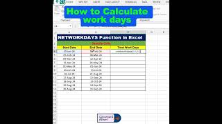 Easy way to compute workdays in Excel [upl. by Kathy]