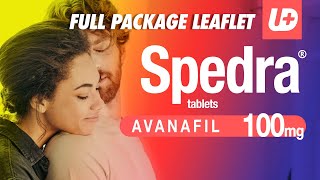 SPEDRA 100 mg avanafil 💊 Full package leaflet  how to use dose warnings side effects [upl. by Trilby350]