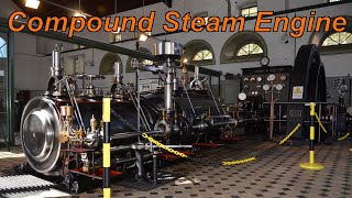 TandemCompound Steam Engine driving a Flywheel Generator at the Schlieren Gasworks [upl. by Nielsen372]