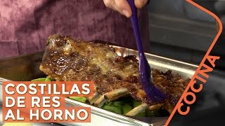 Costillas de Res al Horno  Receta de Cocina [upl. by Atilemrac]