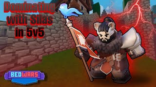 Dominating in 5v5 With the combo of Silas and whisper  Roblox Bedwars [upl. by Naillij]