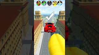 🚘CR7 vs Messi vs Mbappe vs Neymar vs Haaland JUMPING COMPETITION 3 ⚽️beamngdrive simulatorshorts [upl. by Eenimod]