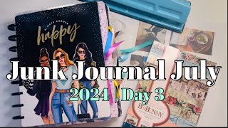 Junk Journal July 2024  Day 3  Classic Happy Planner [upl. by Olyhs]