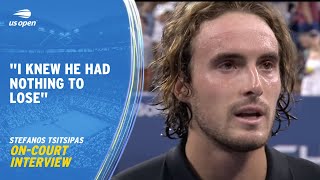 Stefanos Tsitsipas OnCourt Interview  2023 US Open Round 1 [upl. by Freemon]