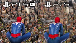 Marvels SpiderMan 2 PS5 vs PS5 Pro Graphics Comparison 4K 60FPS [upl. by Ynitsed138]