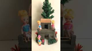 Beautiful miniature clay house making 🏠❤️mudhouse clayhouse craft clay viral [upl. by Aihseym]