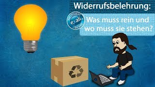 Widerrufsbelehrung Was muss rein und wo muss sie stehen [upl. by Eatnoed114]