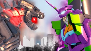 Eva 01 vs Mechagodzilla Epic Battle  Kaiju Universe 2K [upl. by Stephie]