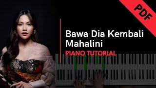 Bawa Dia Kembali  Mahalini Piano Tutorial  Not Angka [upl. by Htenaj]