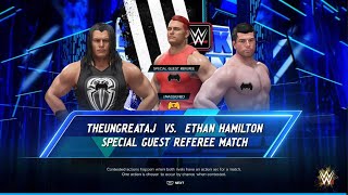 AWA knockdown live WWE 2K24 Theungreataj vs Ethan Hamilton Special guest referee Jim [upl. by Ciel]